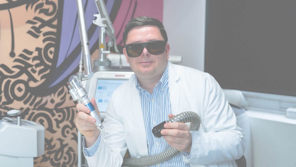Microblading removal treatment performed by a specialist using laser technology